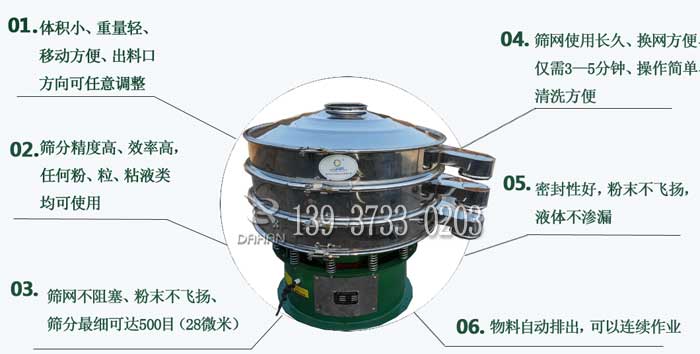 双层不锈钢筛粉机特点