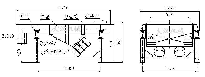 直线振动筛结构图